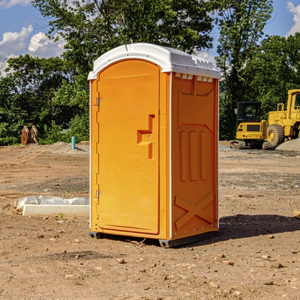 how often are the porta potties cleaned and serviced during a rental period in Colby